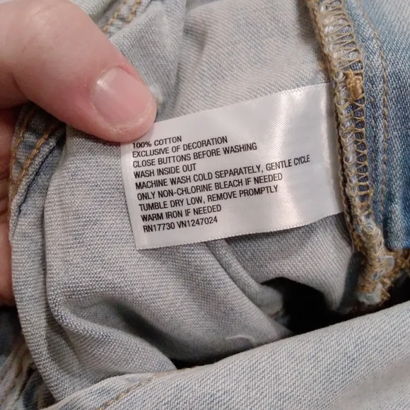 NWT Wild Fable Denim Overall Cargo Carpenter Light Wash XL - Picture 6 of 9